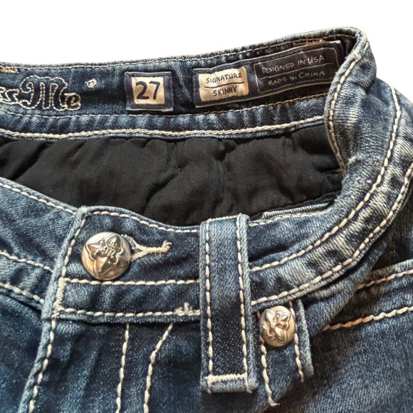Miss Me Y2K Low Rise Skinny Embellished Jeans Size 27 - Picture 7 of 11